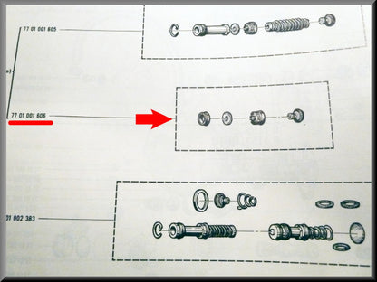 Kit de réparation maître-cylindre et premier type (Bendix 19 mm) – Renault 16 TS et TL premier type – OEM 7701001606