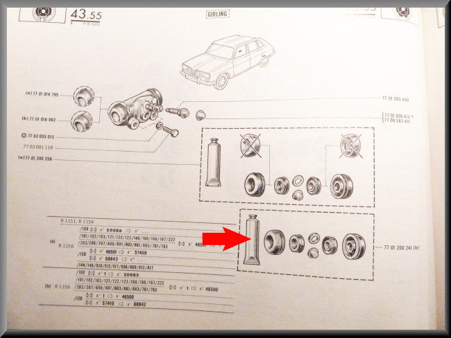 Revisie set wielrem cilinder Girling Lucas (22,2 mm) – Renault 16 – OEM 7701200241