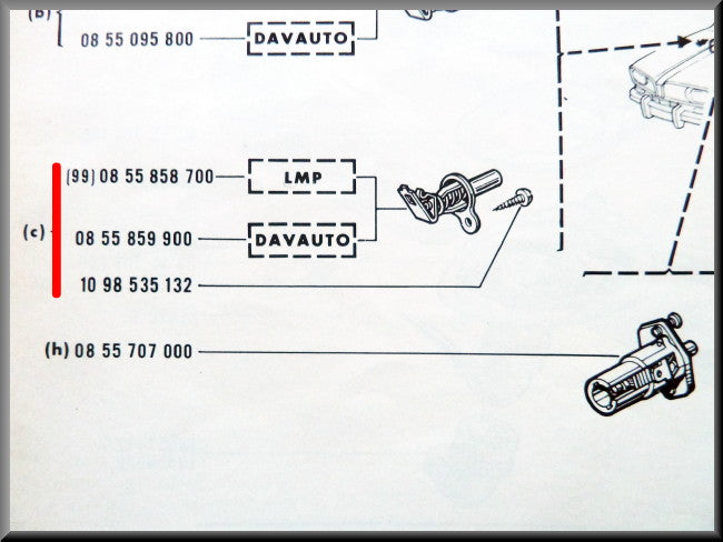 Door switch interior lighting – Renault 16 – Renault 12 - OEM 0855858700