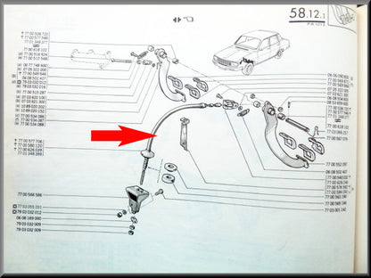 Koppelingskabel – Renault 12 – OEM 7701348399