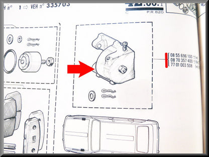 Remklauw rechts – Renault 16 < 1968 – OEM 7701003508