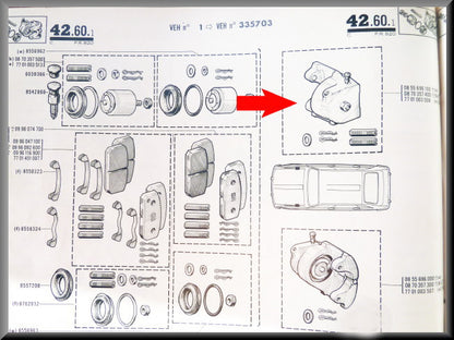 Remklauw rechts – Renault 16 < 1968 – OEM 7701003508