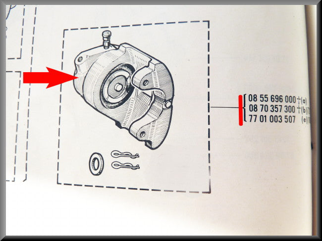 Remklauw links – Renault 16 < 1968 – OEM 7701003507