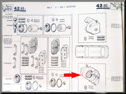 Remklauw links – Renault 16 < 1968 – OEM 7701003507