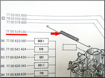 Throttle cable spring – Renault 12 – Renault 15 - OEM 7700519101 / 7700509808