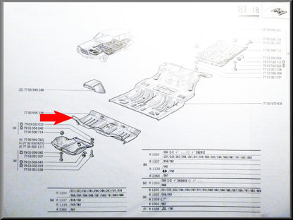 Floor panel – Renault 12 – Renault 15 - Renault 17 - OEM 7700505139