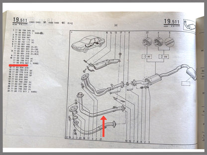 Exhaust pipe - Renault 21 - OEM 7700799358 / 7700798912 / 7700816587