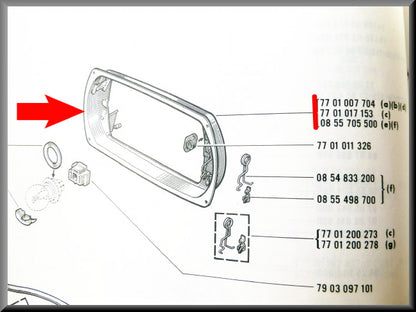 Koplamp frame – Renault 16 – OEM 7701007704