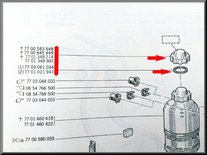 Dop en pakking expansievat – Renault 12 – Renault 15 - Renault 16 - Renault divers -  OEM 7701348847