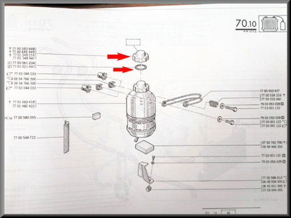 Dop en pakking expansievat – Renault 12 – Renault 15 - Renault 16 - Renault divers -  OEM 7701348847