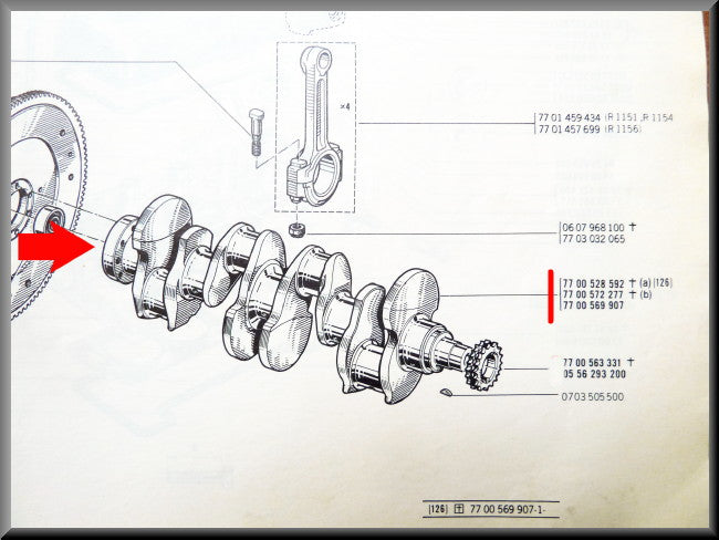Vilebrequin (rectifié) – Renault 16 TX – OEM 7700569907