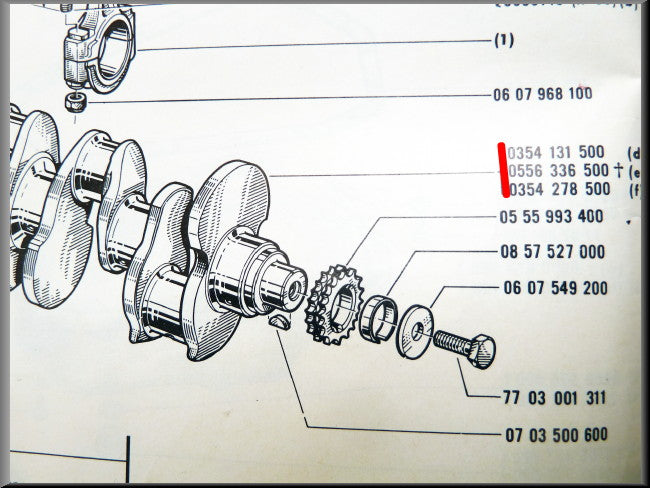 Crankshaft 5-hole ground – Renault 16 L – OEM 0354278500