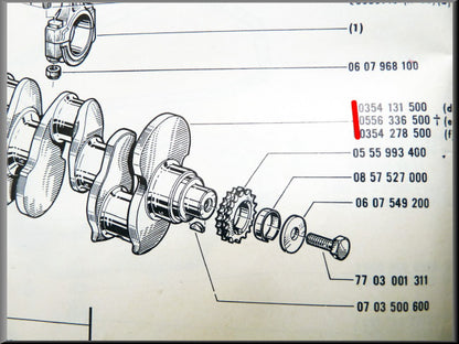 Crankshaft 5-hole ground – Renault 16 L – OEM 0354278500