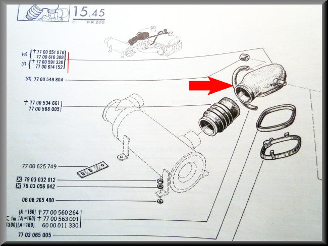 Cache-culbuteur carburateur – Renault 16 TX – OEM 7700610309
