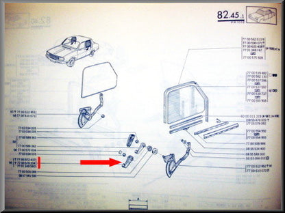 Raamslinger – Renault 12 – Renault 15 - OEM 7701348560A