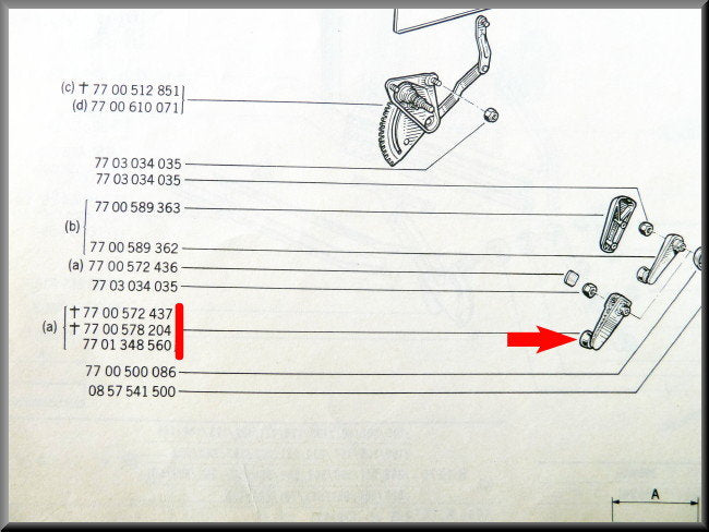 Raamslinger – Renault 12 – Renault 15 - OEM 7701348560A