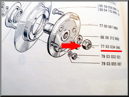 Driveshaft nut – Renault 12 – Renault 15 - Renault 16 - OEM 7703034040