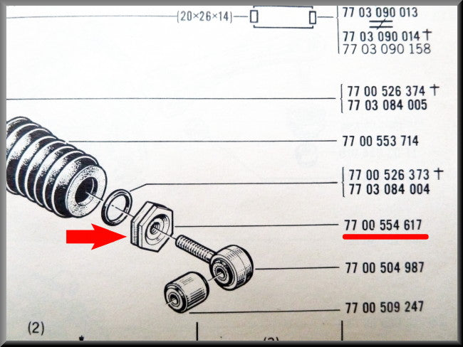 Contramoer stuurhuis – Renault 12 – Renault 15 - Renault 16 - Renault divers -  OEM 7700554617
