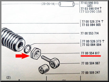 Contramoer stuurhuis – Renault 12 – Renault 15 - Renault 16 - Renault divers -  OEM 7700554617