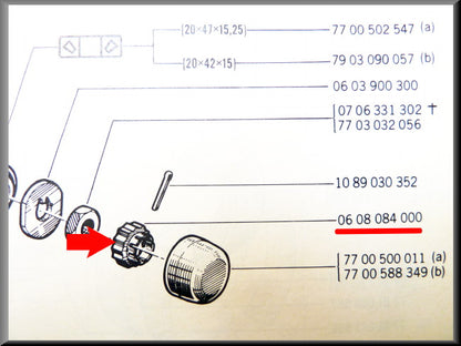 Borgmoer achteras lager – Renault 12 - Renault 15 - Renault 16 - Renault diverse – OEM 0608084000