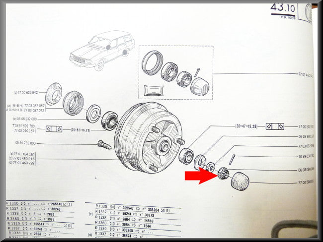 Borgmoer achteras lager – Renault 12 - Renault 15 - Renault 16 - Renault diverse – OEM 0608084000