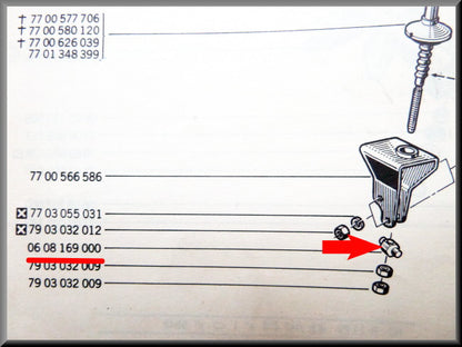 Koppelingskabel gaffelpen – Renault 12 - Renault 15 - Renault 16 - Renault diverse – OEM 0608169000