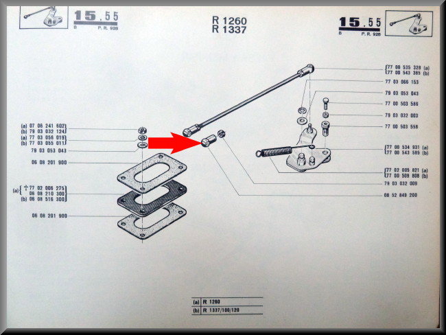 Kogelgewricht gasstang bediening – Renault 12 – Renault 15 - Renault 16 - Renault diverse - OEM 0852849200