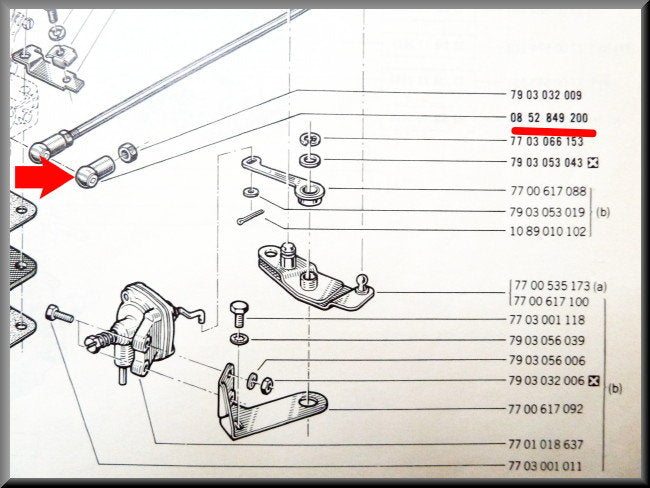 Kogelgewricht gasstang bediening – Renault 12 – Renault 15 - Renault 16 - Renault diverse - OEM 0852849200