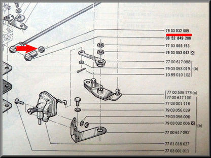 Contre-écrou rotule tringlerie carburateur – Renault 12 – Renault 15 - Renault 16 - OEM 7903032009
