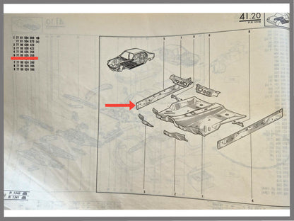 Langsbalk binnenzijde rechts – Renault 18 – OEM 7700635359