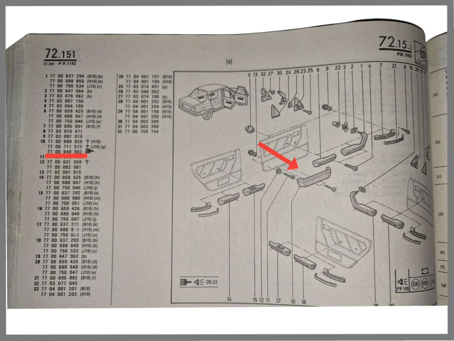 Opbergvak deur - Renault 9 - Renault 11 - OEM 7700648882