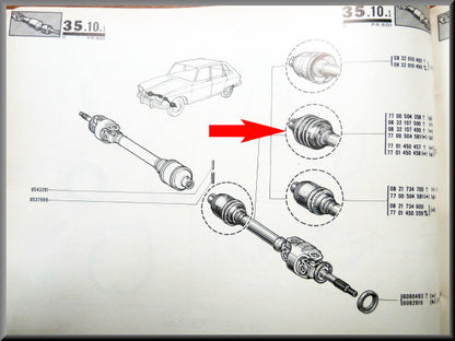 Aandrijfas – Renault 16 L-TS (1150 en 1151 < 1973) – OEM 0832107400A – NOS