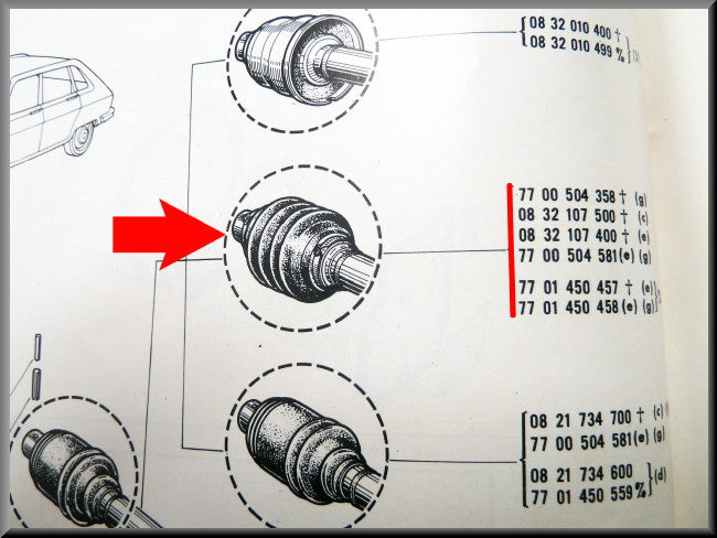 Aandrijfas – Renault 16 L-TS (1150 en 1151 < 1973) – OEM 0832107400A – NOS