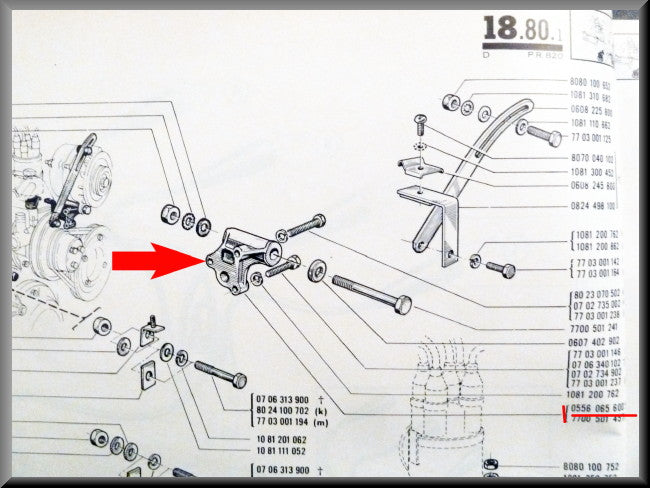 Support dynamo – Renault 16 GLS, GL, L (1150) – OEM 0556065600 – Occasion