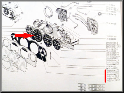 Compte-tours – Renault 16 TX (2e type 1976-1980) – OEM 7701021230