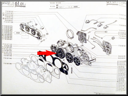 Compte-tours – Renault 16 TX (2e type 1976-1980) – OEM 7701021230