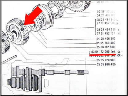 Tandwiel 2e versnelling (45 tanden) 336 bak – Renault 16 – OEM 0354172000