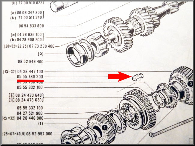 Synchronizer blocking device (336 and 385 gearbox) - Renault 16 - OEM 0555780200