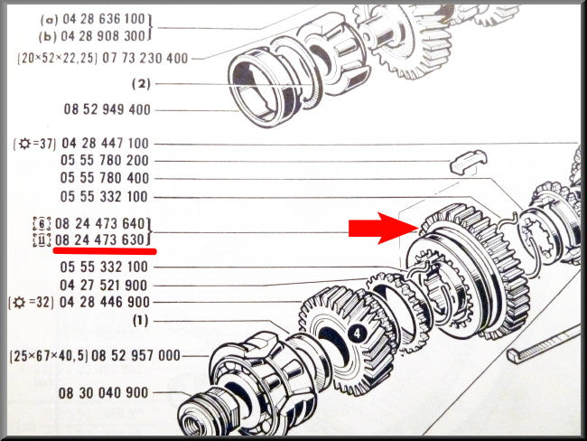 Reverse gear with synchronizer hub 40 teeth 336 gearbox – Renault 16 – OEM 0824473640A