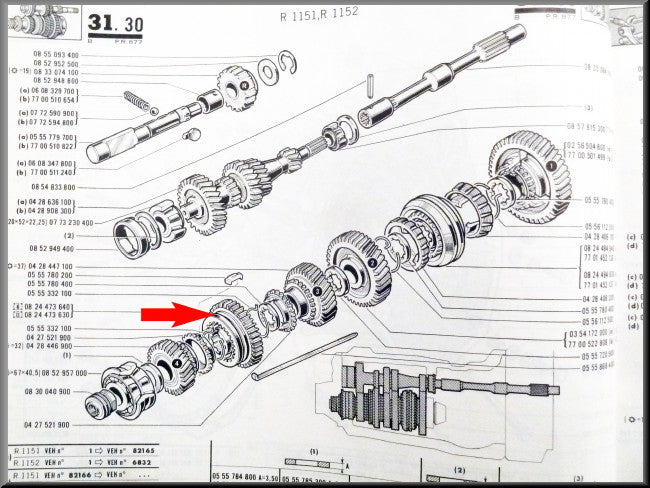 Reverse gear with synchronizer hub 40 teeth 336 gearbox – Renault 16 – OEM 0824473640A