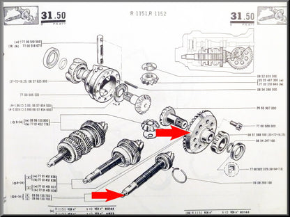 Crown wheel and pinion (9 and 34 teeth) 336 gearbox – Renault 16 – OEM 0996130703