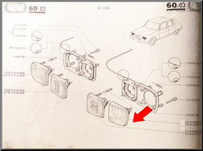 Headlamp glass left outside R16TX – Renault 16
