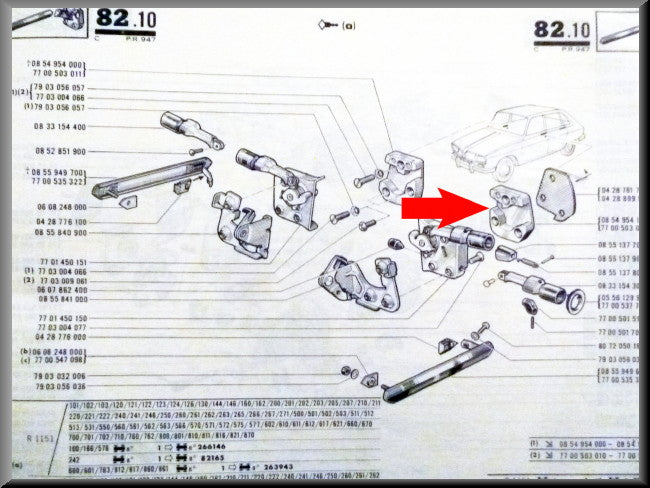 Slotvanger links – Renault 16 – OEM 7700503010