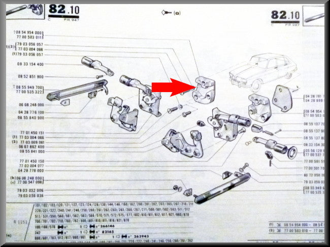 Gâche droite – Renault 16 – OEM 7700503011
