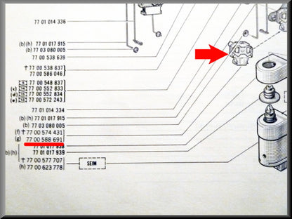 Contacteur électromagnétique de verrouillage centralisé – Renault 16 TS - TX – OEM 7700588691