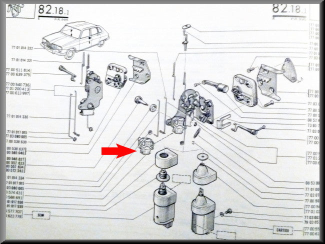 Contacteur électromagnétique de verrouillage centralisé – Renault 16 TS - TX – OEM 7700588691