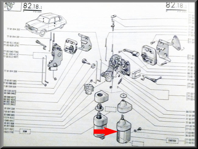 Commande électromagnétique verrouillage centralisé – Renault 16 TS - TX – OEM 7700613347