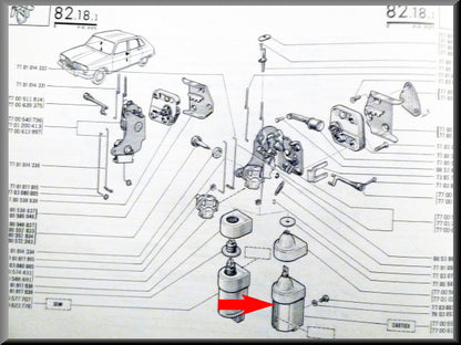 Commande électromagnétique verrouillage centralisé – Renault 16 TS - TX – OEM 7700613347