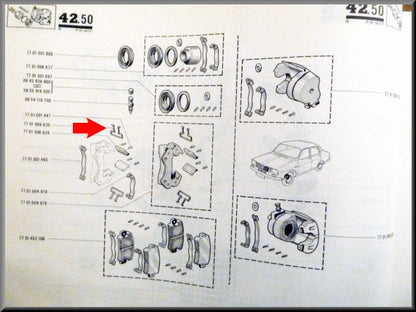 Remklauw sluitveer – Renault 12 – Renault 15 - Renault 17 - OEM 7701006625