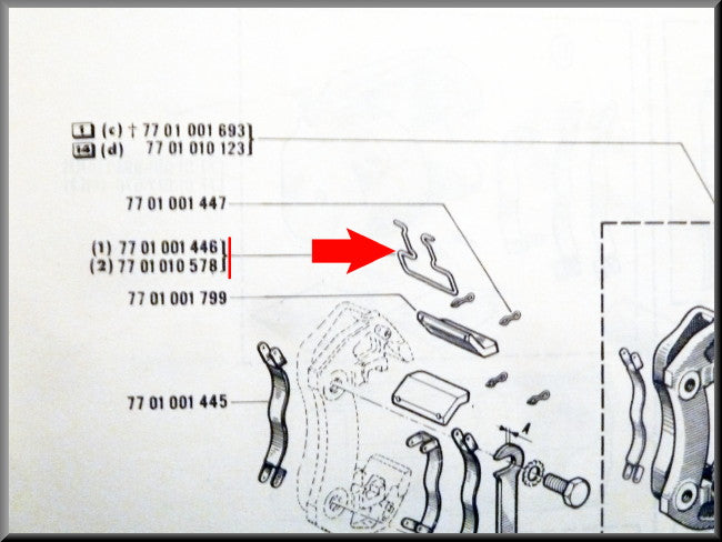 Ressort d'étrier de frein – Renault 16 – OEM 7701001446